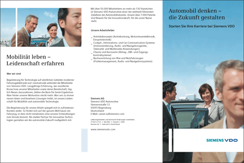 Siemens VDO Brochure Page 1